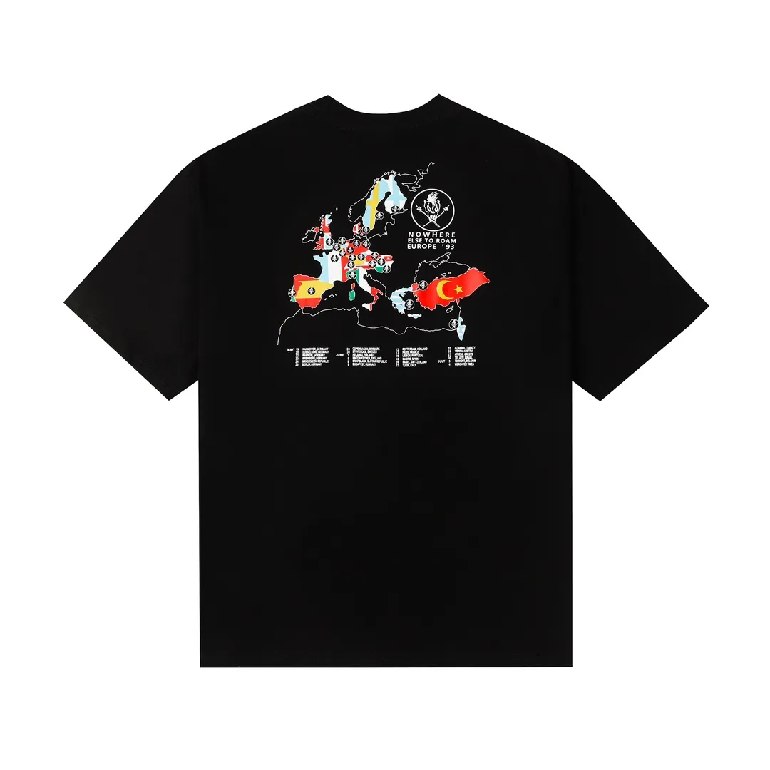 Saint Michael series retro trendy round neck short sleeves Model number: 3151P110 Color: black Size: S M L XL